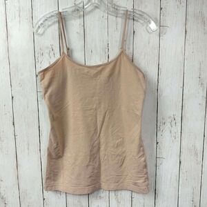14th & Union Women's Tan Adjustable Spaghetti Strap Camisole Tank Top Size M